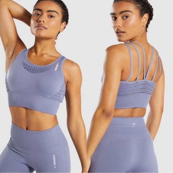 Gymshark Energy+ Seamless Crop Top / sports bra / size M / Berry Red - Picture 6 of 8